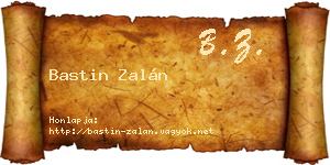 Bastin Zalán névjegykártya